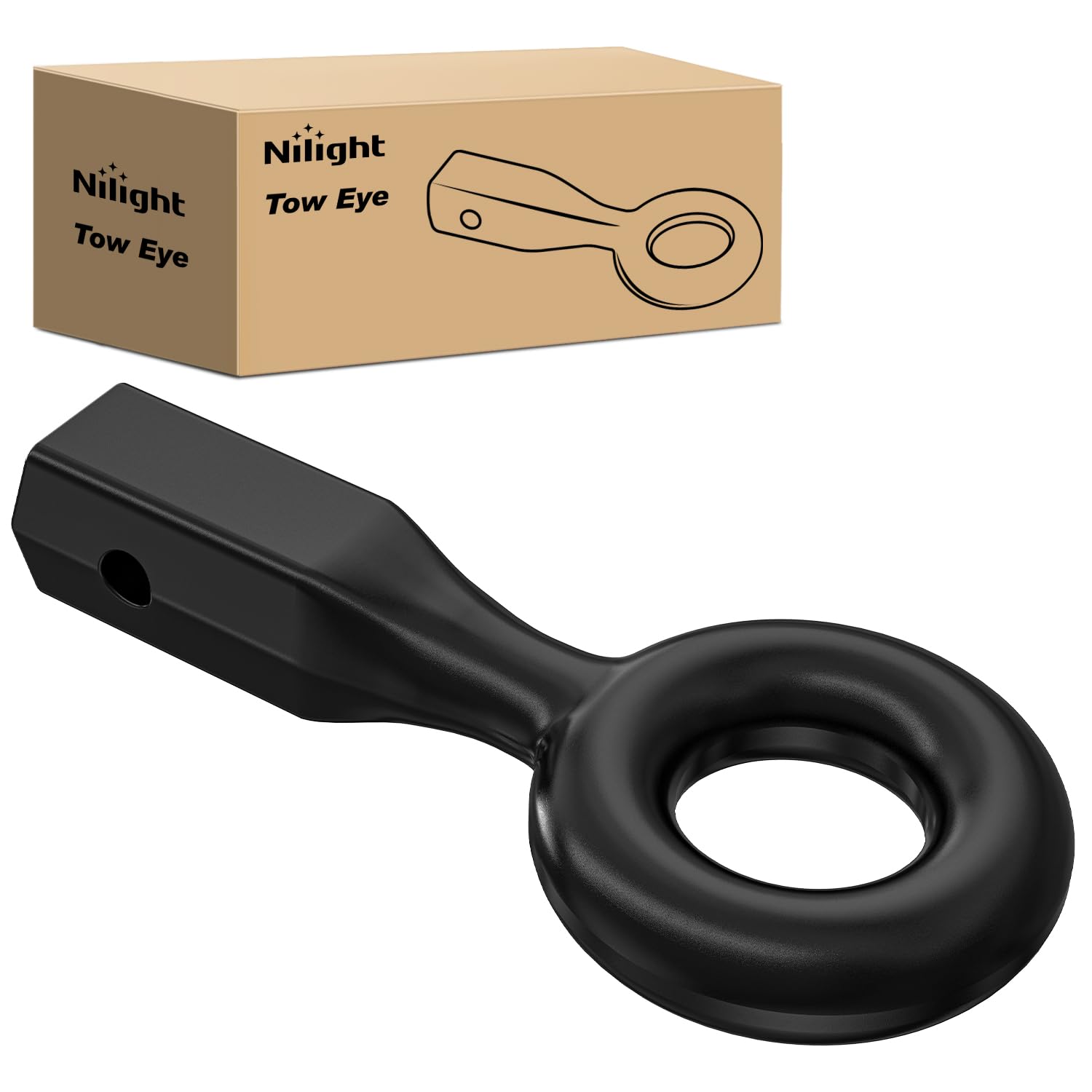 Nilight Heavy Duty Forged Receiver Mount Tow Eye 12,000 lb Towing Capacity