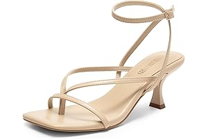 Nide Heels Elevate Your Style: Kitten Low Strappy Lace Up Heels for Women