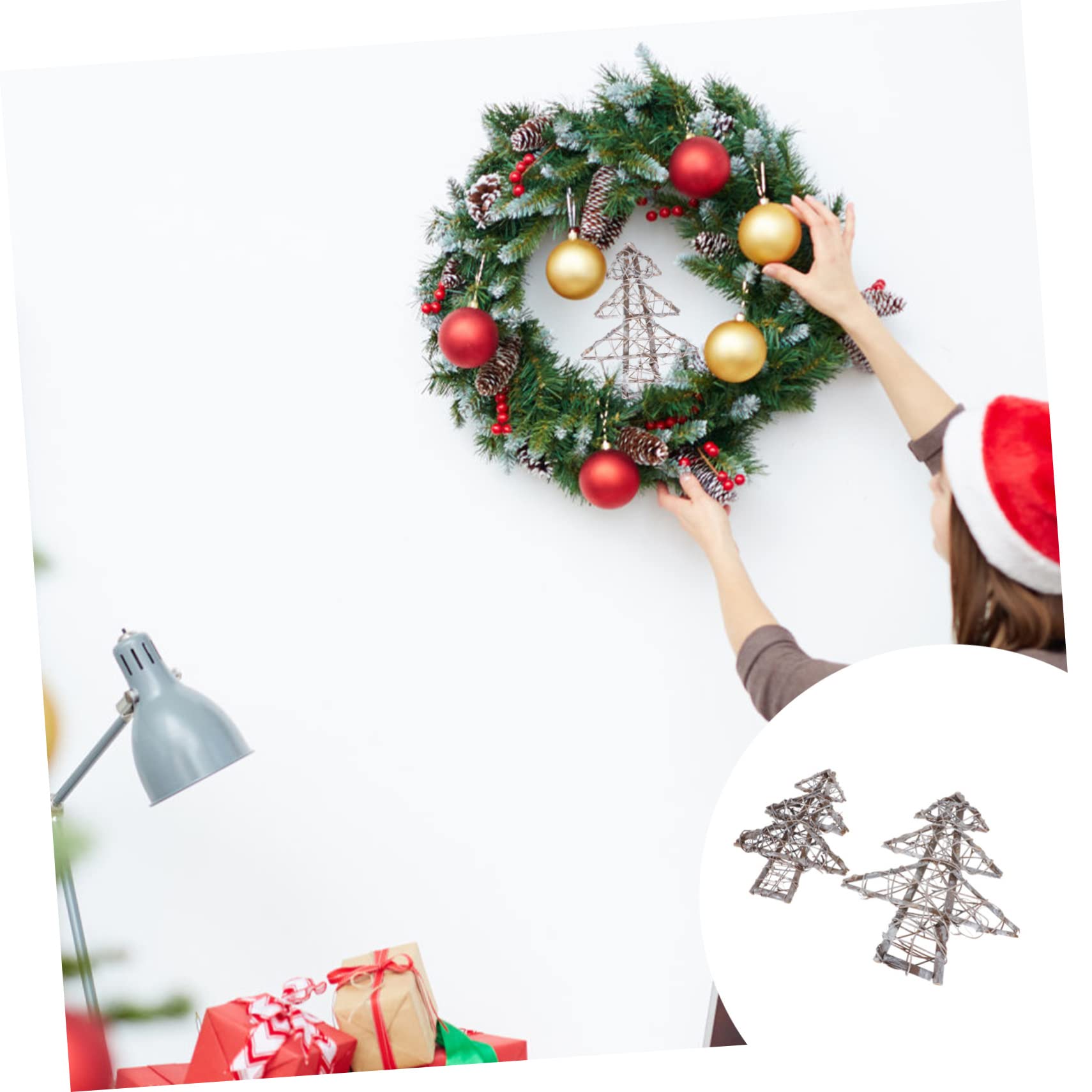 HOLIDYOYO 2pcs Wreath Frame for Decoration Rattan Tree Hanging for and for Festive Wreath Making