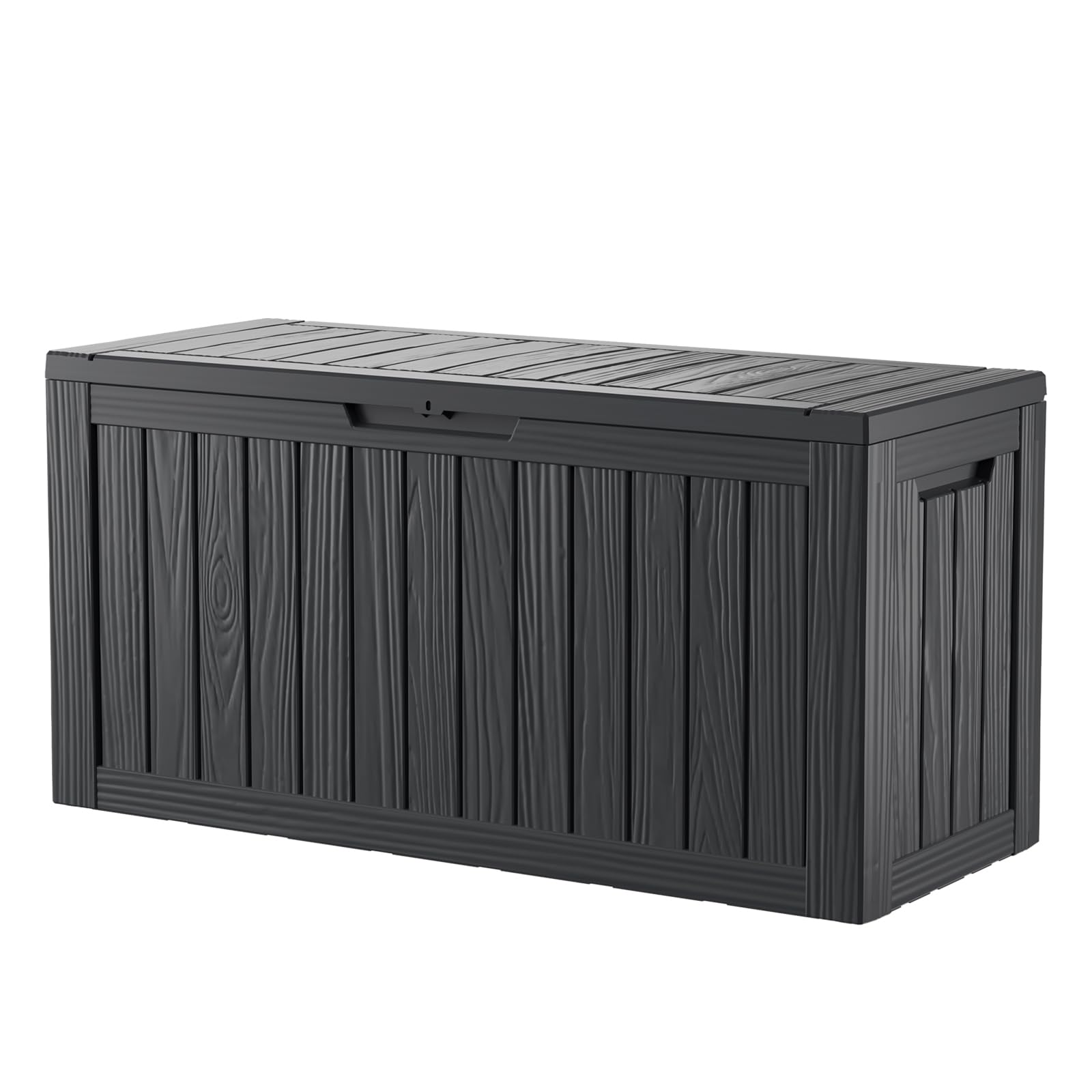 80 gallon resin deck box, waterproof outdoor storage bin for patio furniture, pool accessories, and garden tools, lockable & uv-resistant, black