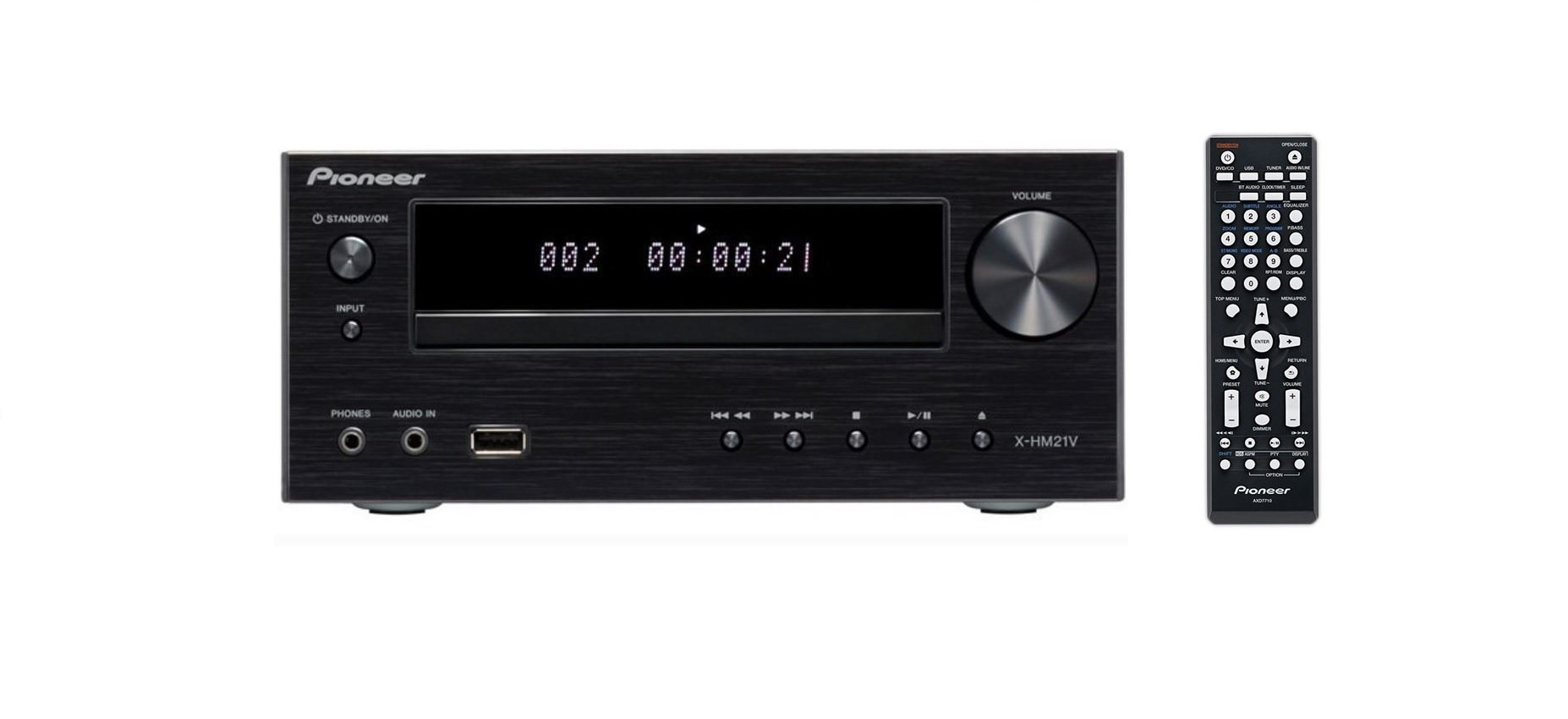 Pioneer X-HM21V-K Micro Component DVD/CD Receiver w/ Remote USB Line Input HDMI