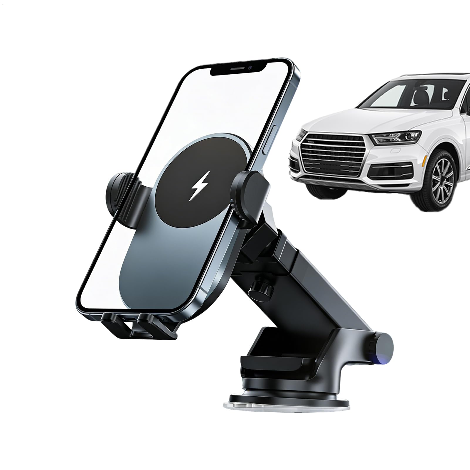 Bezprzewodowa Ładowarka Samochodowa 15W Regulowana Ładowarka Do Telefonu | Automatyczny Zaciskowy Uchwyt Na Smartfon Do Wszystkich Pojazdów SUV Ciężarówek Kamperów Nawiew Podróż