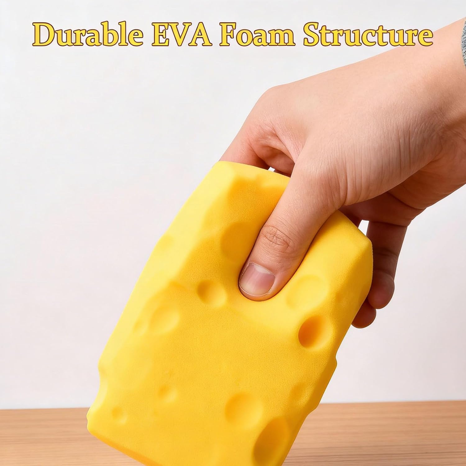 Yellow Cheese Squishy Slow Rising, 2026 New Extra Large Squishy Squeeze Cheese Block, Soft Novelty Toy, Stress Balls for Adults Rebounding Sensory Squishys Cheese (2.4in) - 5