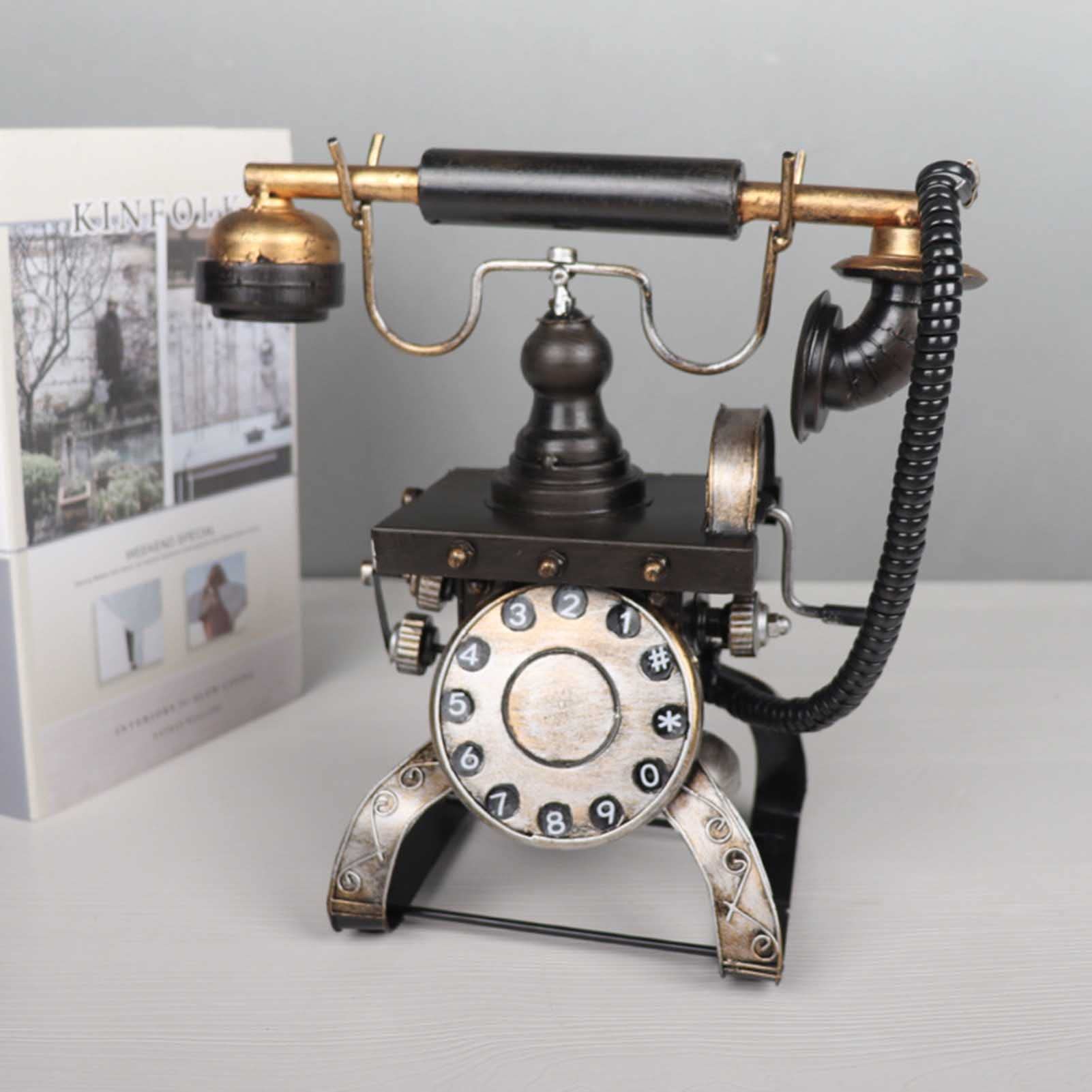 Antyczny Telefon, Model Retro, Model Retro, Kreatywny, Dekoracyjny Telefon, Wystrój Domu, Telefon Biurowy, Telefon, Kawiarnia, Bar, Dekoracja Okna