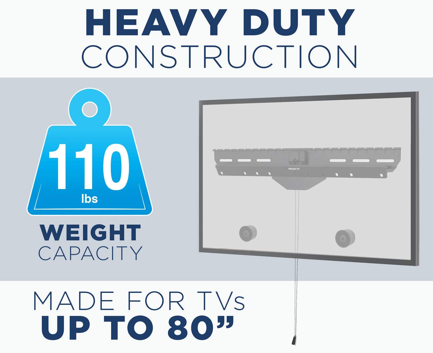Mount-It - Soporte de Pared para televisores 55', Soporte inclinable de Perfil bajo para instalación en Pared Seca sin daños, Soporte Pie TV | Capacidad de Peso de 110 Libras, hasta VESA 600 x 400