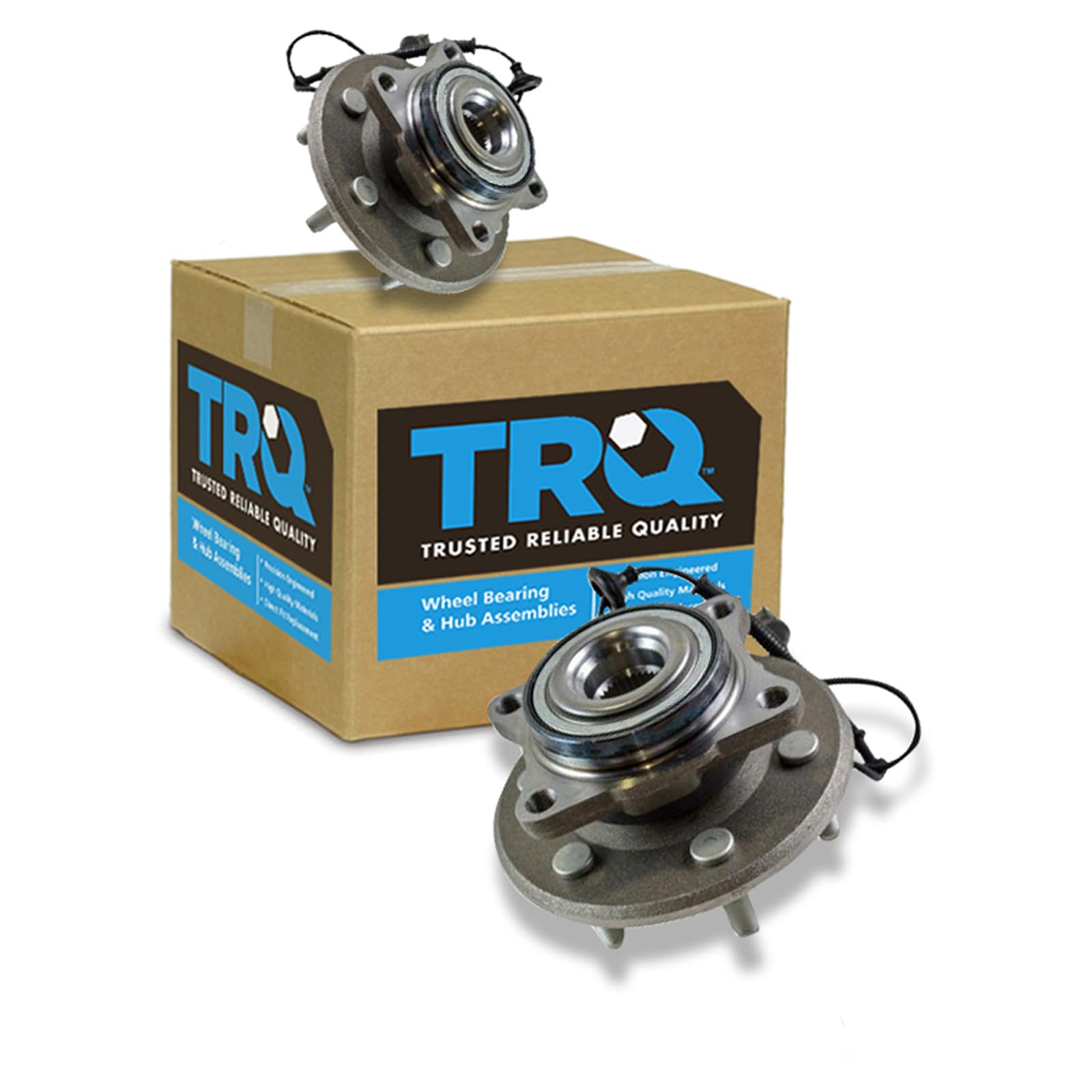 TRQ 2 Piece Rear Wheel Bearing &amp; Hub Assembly Set