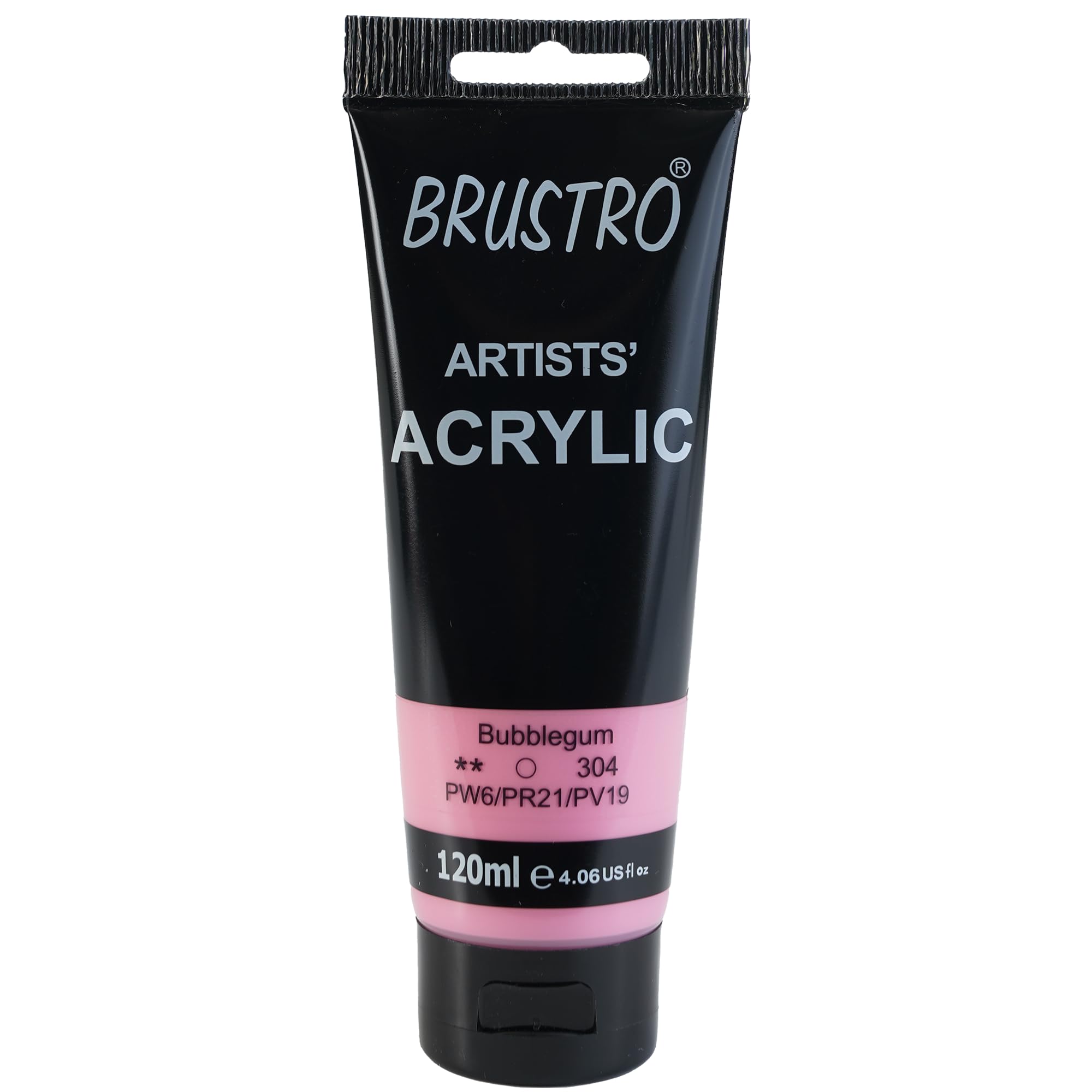 BRUSTRO Artists Acrylic Paint 120ml Bubblegum (Pastel Tone) | Ideal for Paper, Canvas, Water-Based Colours, Non-Toxic, Inter-mixable Colors, Crafters, Fine Art Students and Professionals
