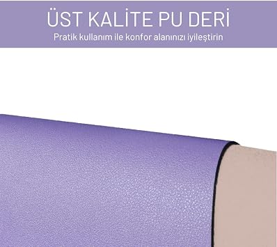 Black Deer PU Leather Mouse Pad Stitched Edge Durable Large Size Duplex Use Office Table Mat Sumen (LILA, 90X40 XL)