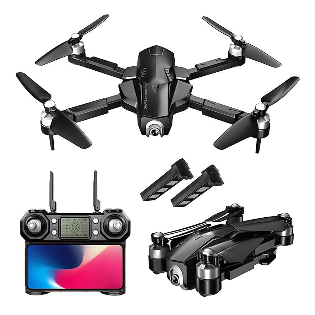 SENWEI 4K Dual Camera Drone, WiFi FPV Live Video RC Quadcopter for Kids Adults, Gesture Photo, Phone Control, 3D Roll, Headless Mode (2Battery)