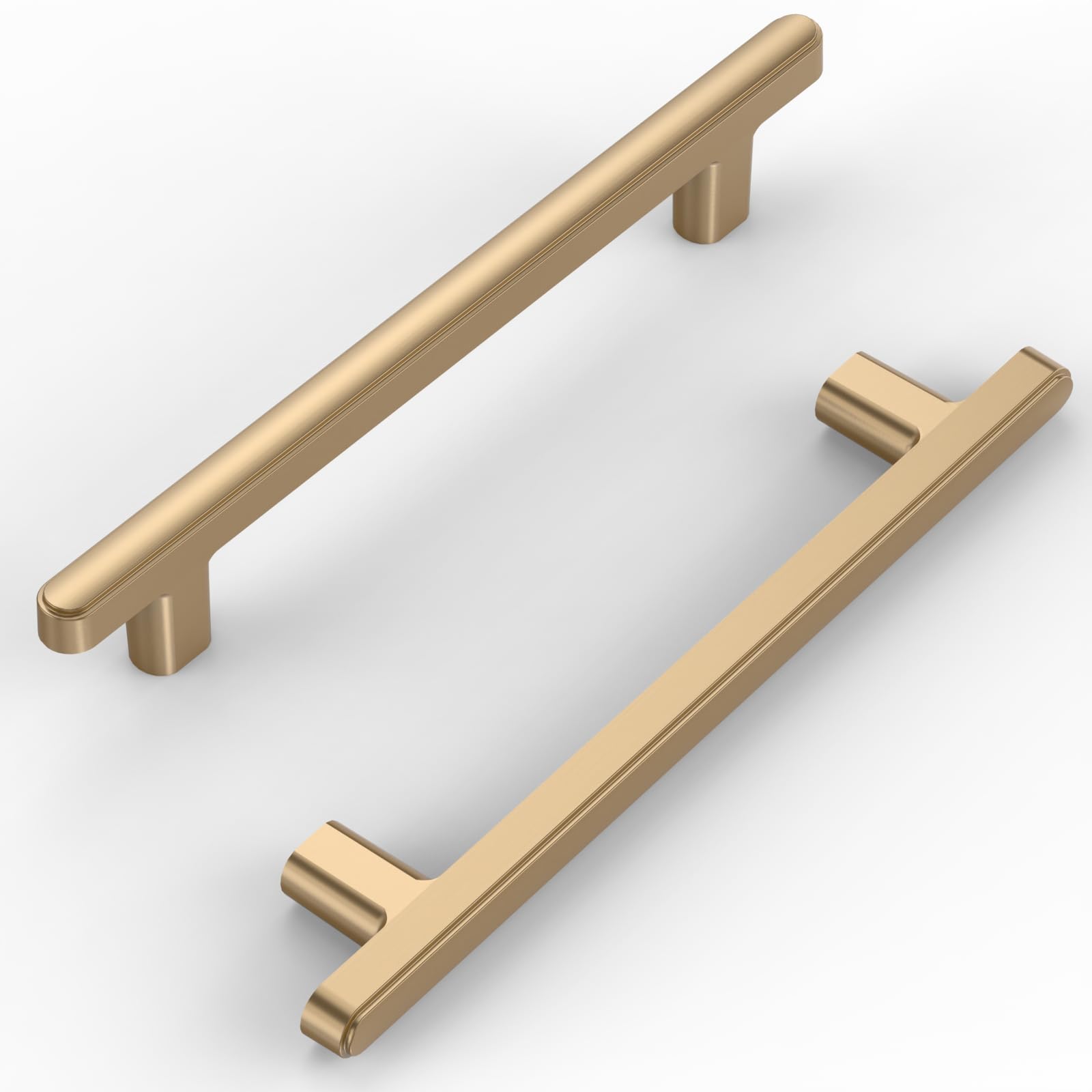 FILTA 10 Pack Champagne Bronze Cabinet Pulls 5 Inch(128mm) Zinc Alloy Modern Kitchen Cabinet Handles Dresser Drawer Pulls Basic Cabinet Handles