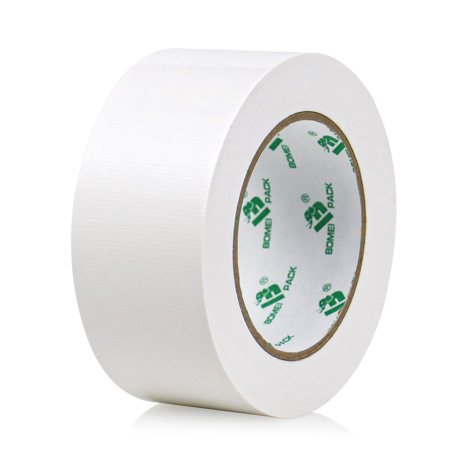 BOMEI PACK Cinta Americana Blanco de 50 mm x 50 m - Cinta de tela resistente, adhesiva e impermeable - Para reparar, fijar, agrupar, reforzar y sellar - 2 rollos