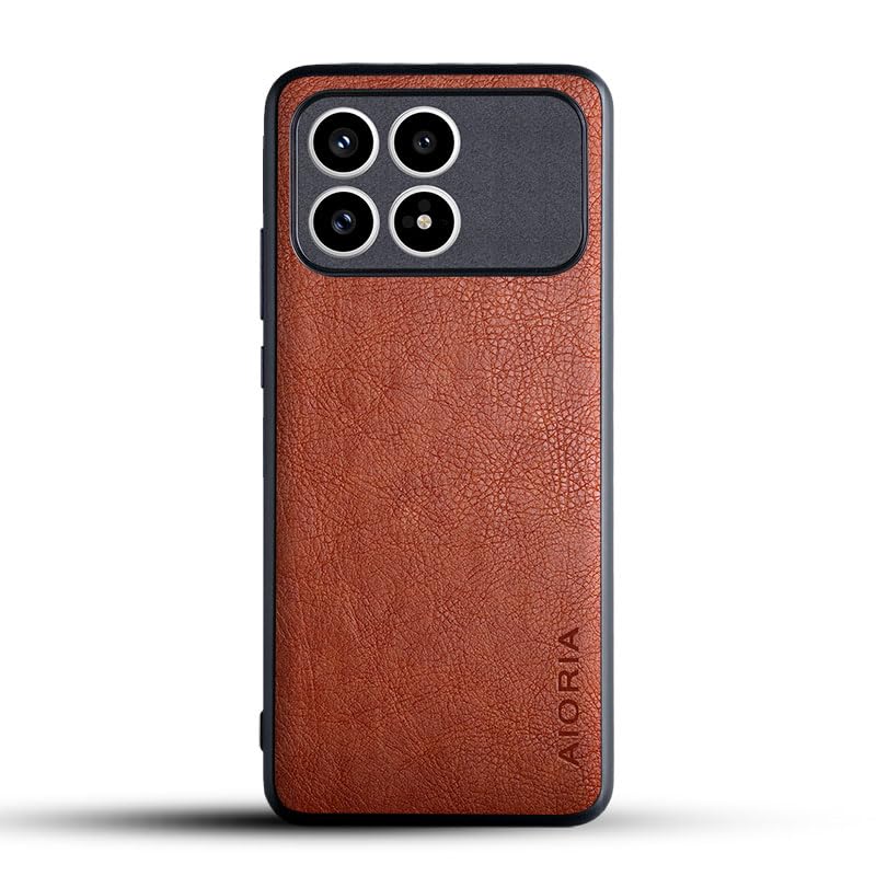 AIORIA Case for Xiaomi Poco F8 Pro Phone 6.59" Screen Premium PU Leather Cover Retro Business Design Full Protective case for Xiaomi Poco F8 Pro Smartphone (Brown)