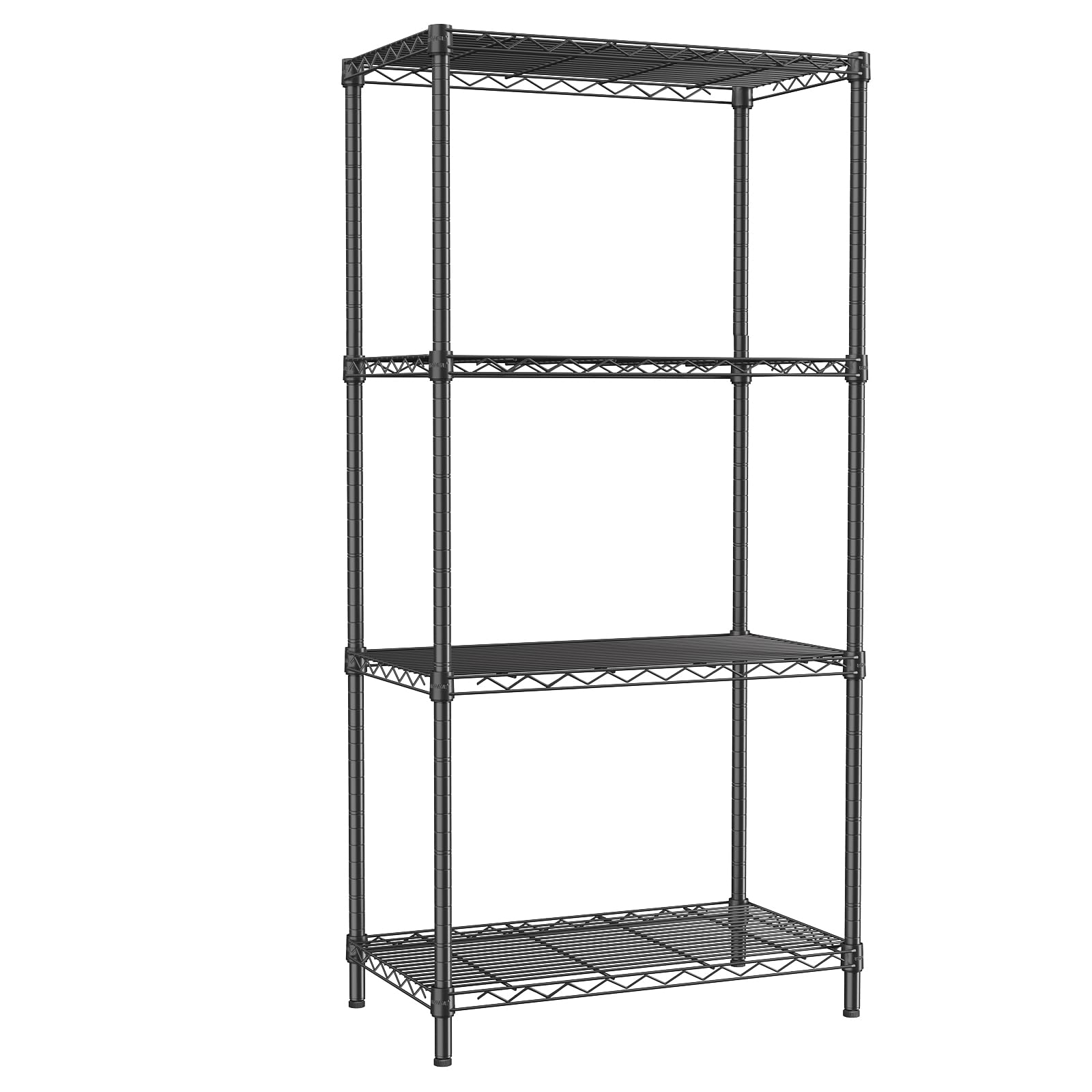 SINGAYE 4 Tier Storage Rack Wire Shelving Unit Storage Shelves Metal for Pantry Closet Kitchen Laundry 520Lbs Capacity 23.6" L x 14" W x 47.2" H Black