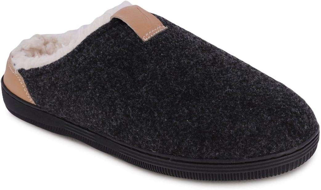 Nautica Men's Slipper Backless Faux Fur Warm SlipOn Indoor Outdoor