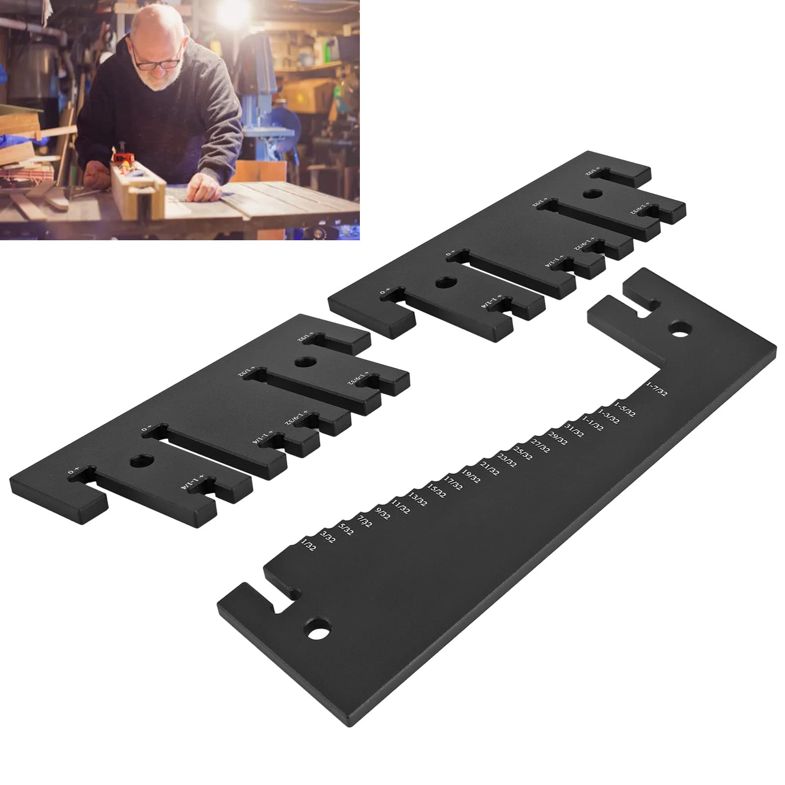 Height Measuring Gauge, Adjustable Circular Saw Height Carved Easy to Read for Engraving Trimming Machine (British System)