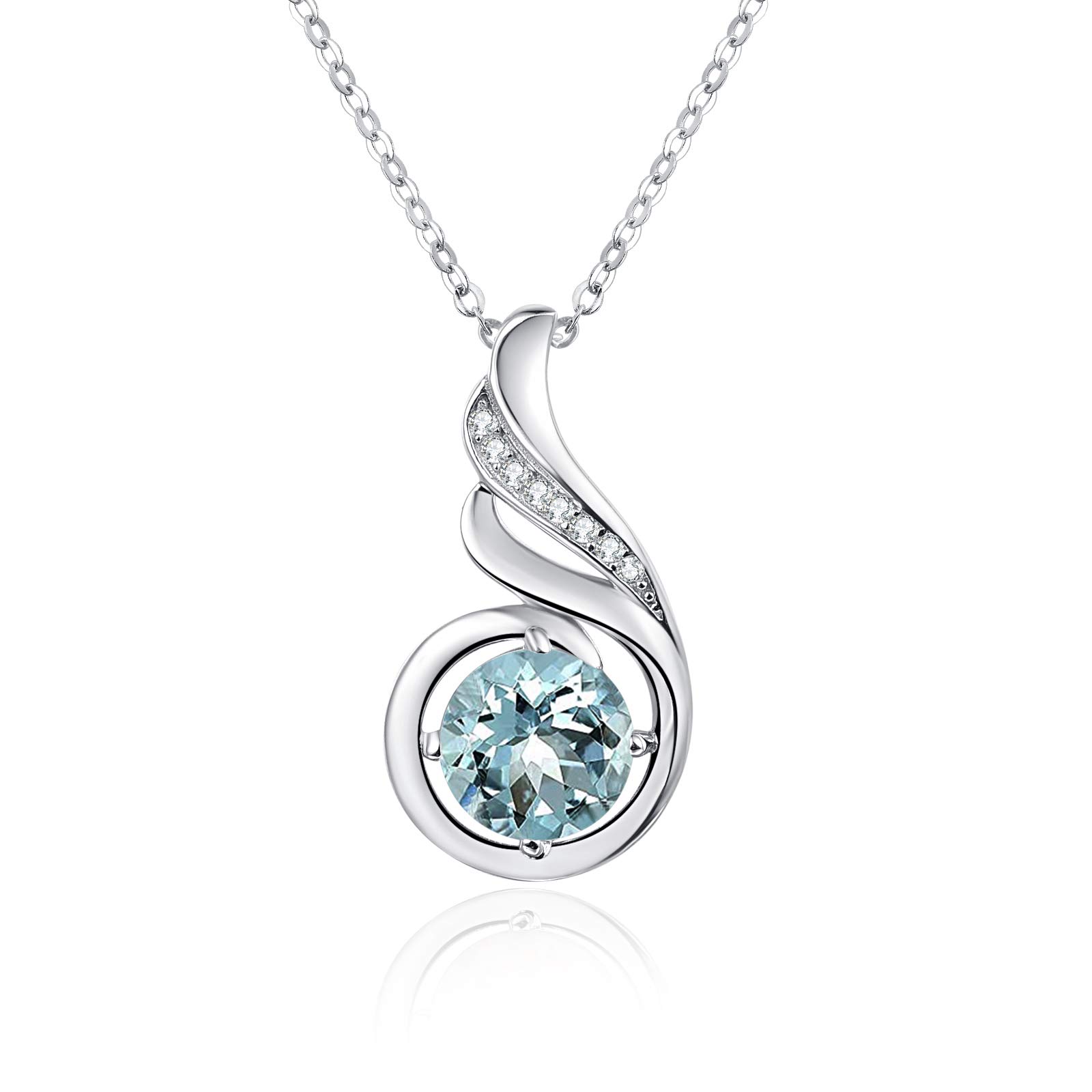 TANGPOET 925 Sterling Silver Birthstone Necklace
