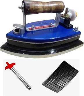 Tovito 5.5 kg Newtech LPG Gas Iron press [ 5.5 kg India's No.1 Brand] Best for Dhobi/Laundary [Heavy duty + Longlife+ Free lighter + Mat] with Wooden Handle (lakdi ka handle)