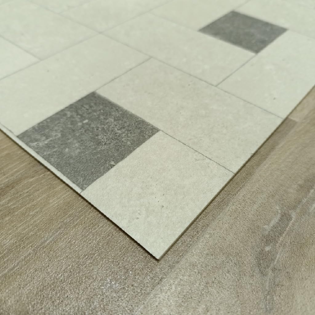 Alfombra de Vinilo: Diseño Geométrico Moderno, Resistente, Antideslizante, Cocinas, Pasillos con Estilo - Venecia 80x220 cm