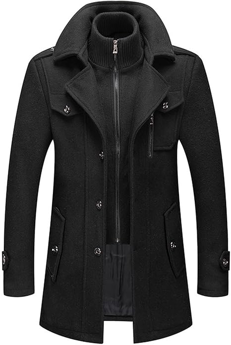 ジャケット・アウター Riprap PEA COAT RTRDE Coats for Men, Fall Winter Long Jacket Casual