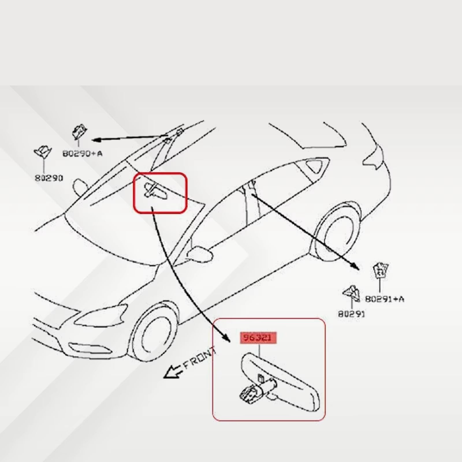 RückCkspiegel 96321-2DR0A Couvercle intérieur pour Nissan Fairlady 2003