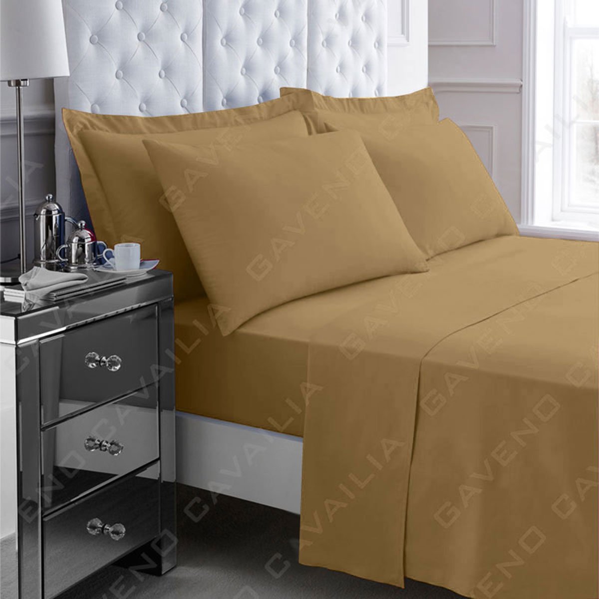Gc Gaveno Cavailia Premium Super Soft Percale Fitted Sheet Super King Mocha from B&Q