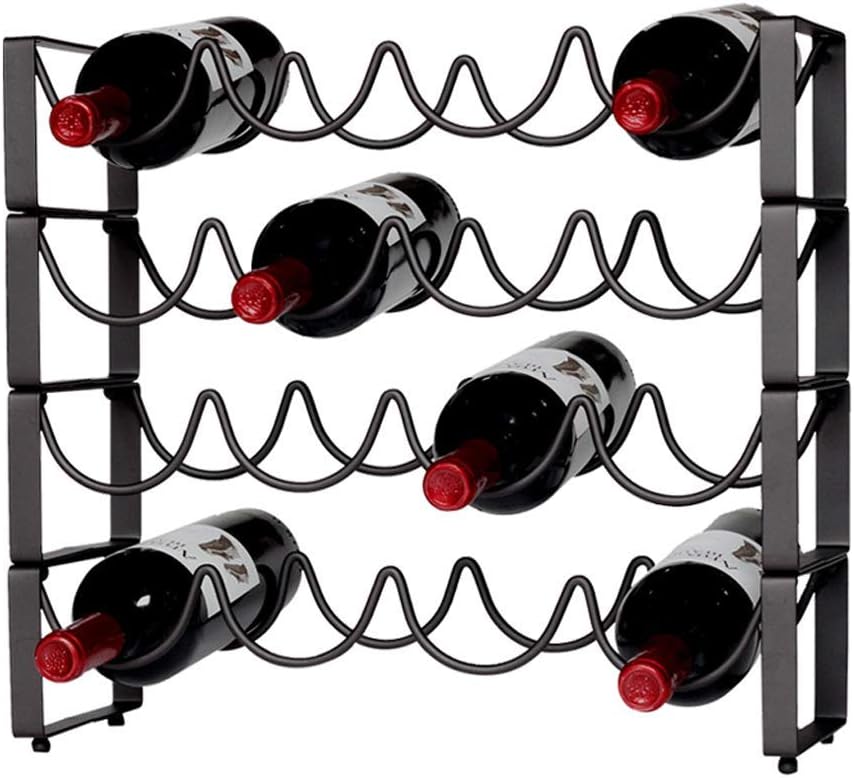 Stackable Countertop Wine Racks Free Standing Metal Wine Bottle Holder and Perfect for Bar Cellar Cabinet and Pantry in Classy Decorative Modern and Sturdy