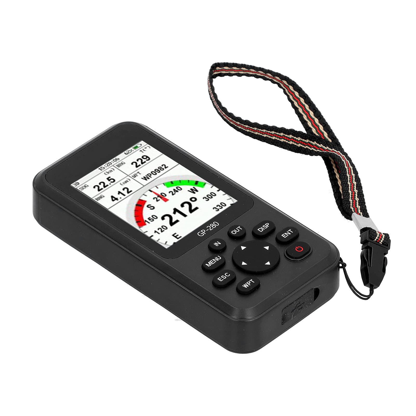 Handheld Navigator GPS, Lokalizator wysokości szerokości szerokości do eksploracji na zewnątrz, przenośny urządzenie śledzące GPS, urządzenie nawigacyjne turystyczne (Czarny)