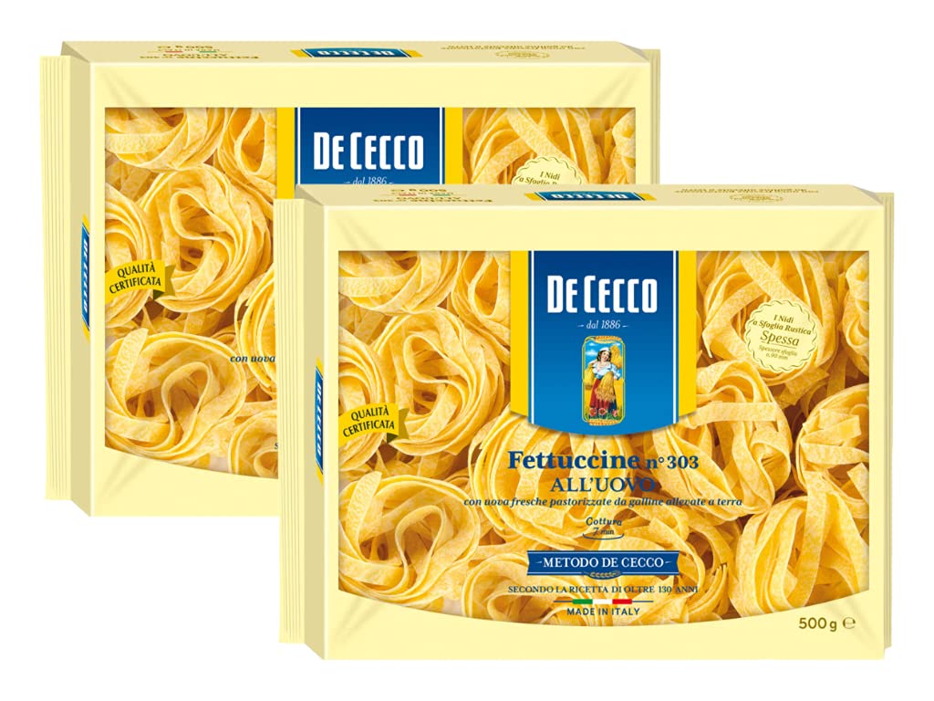 The Bramble Bay De Cecco Egg Pasta No.303 Fettucine, 500 g (Pack of 2)