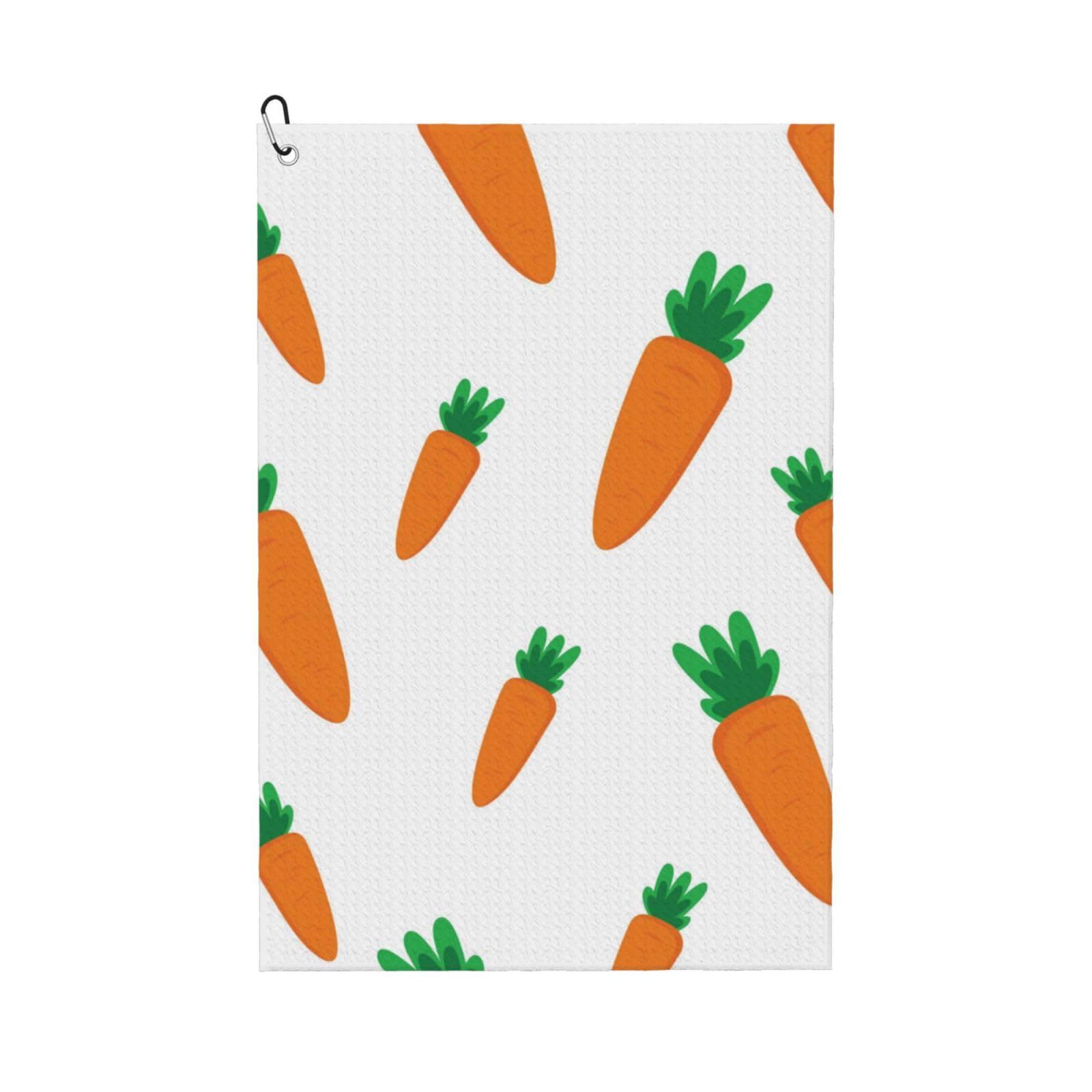 Hnnkloy Watercolor Carrots Pattern, 16x24 in Portable Waffle Golf Towels with Carabiner Clip for Golf Bag