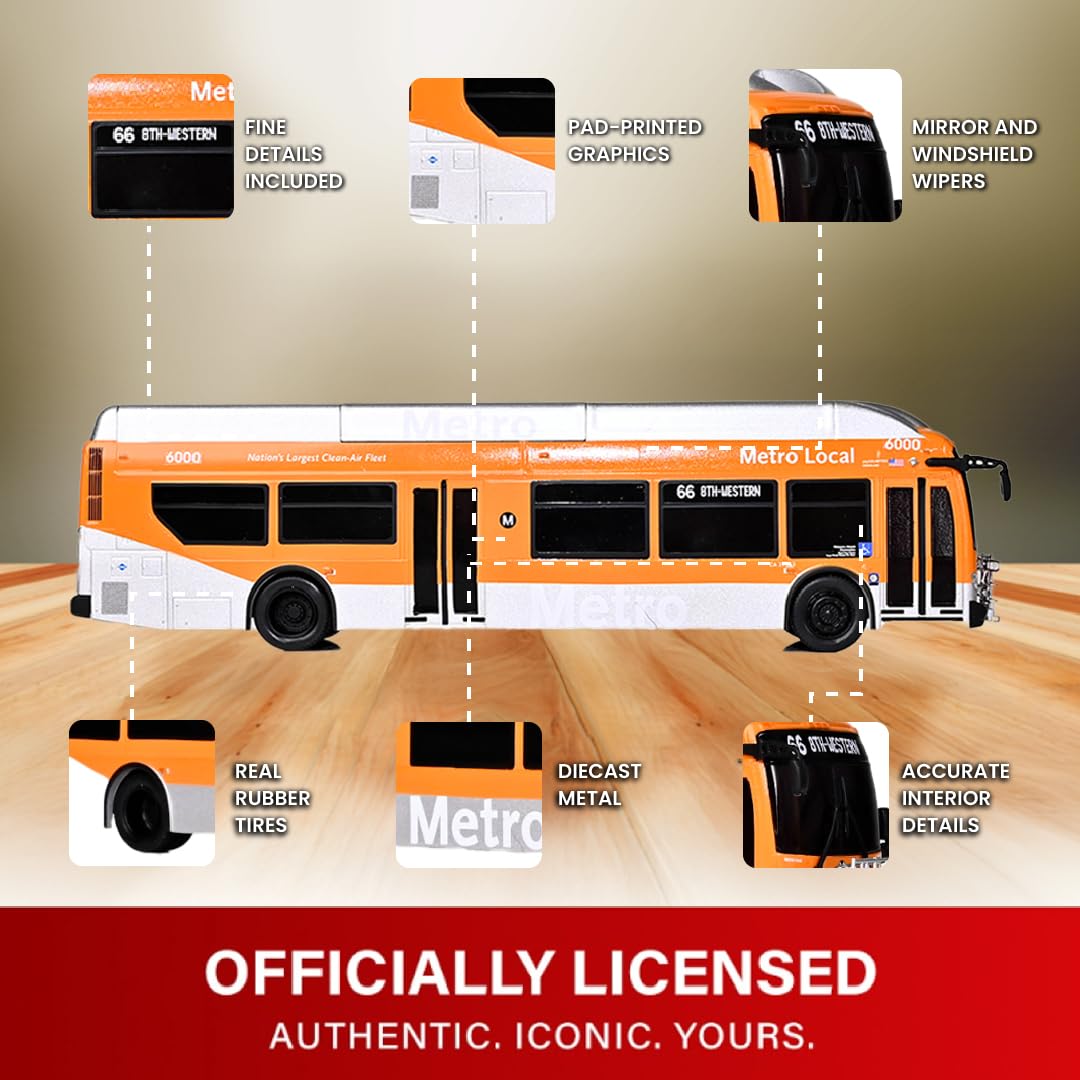 Amazon.com: Iconic Replicas NFI Xcelsior XN40 – LA Metro 1:43