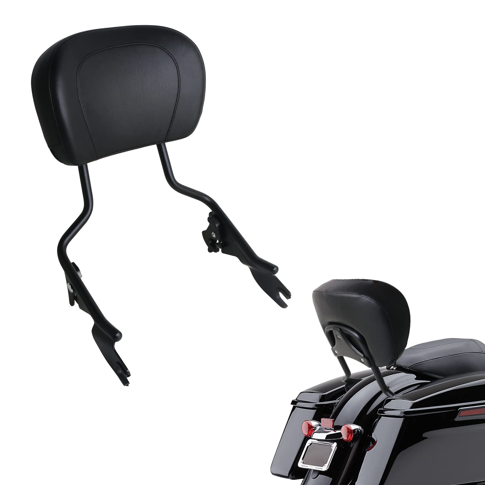 Photo 1 of PLUSUTV Adjustable Detachable Backrest Sissy Bar with Pad for Harley Touring Road King Street Glide FLHR FLHX FLHT FLTR 2009 2010 2011 2012 2013 2014 2015 2016 2017 Powersports Sissy Bars Black