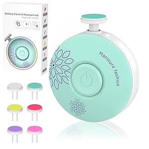 Baby Nail Trimmer Electric Baby Nail File Baby Nail Clippers 6 Grinding Heads Safe Easy Quiet Baby Nail