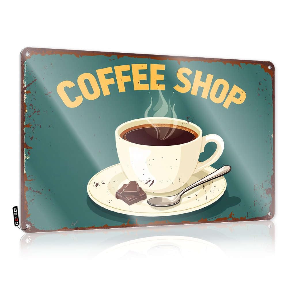 Sujd Men's Colour Steaming Cup Of Coffee With Chocolate On Saucer Hanging Decorative - Wall Art Gift For Biker Vintage Wall Art(30X40cm)