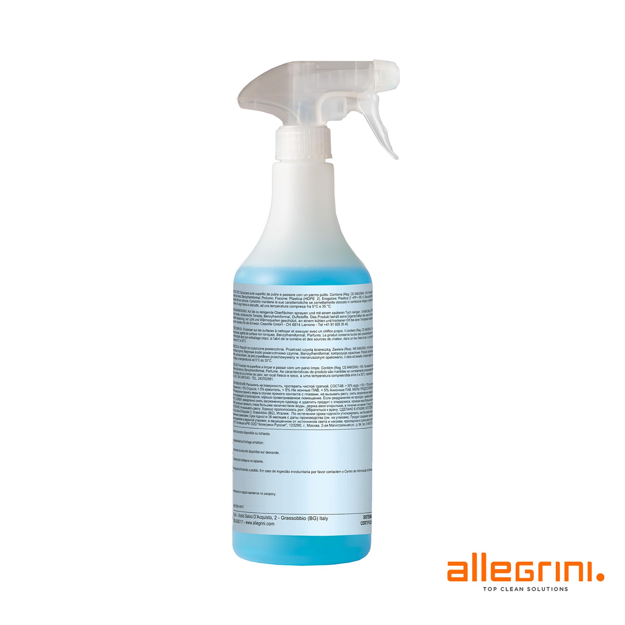Allegrini IP 10 Spray Vetri Detersivo Pulizia Specchi Finestre Casa Detergente Vetri Auto Pulitore Multiuso 750 ml