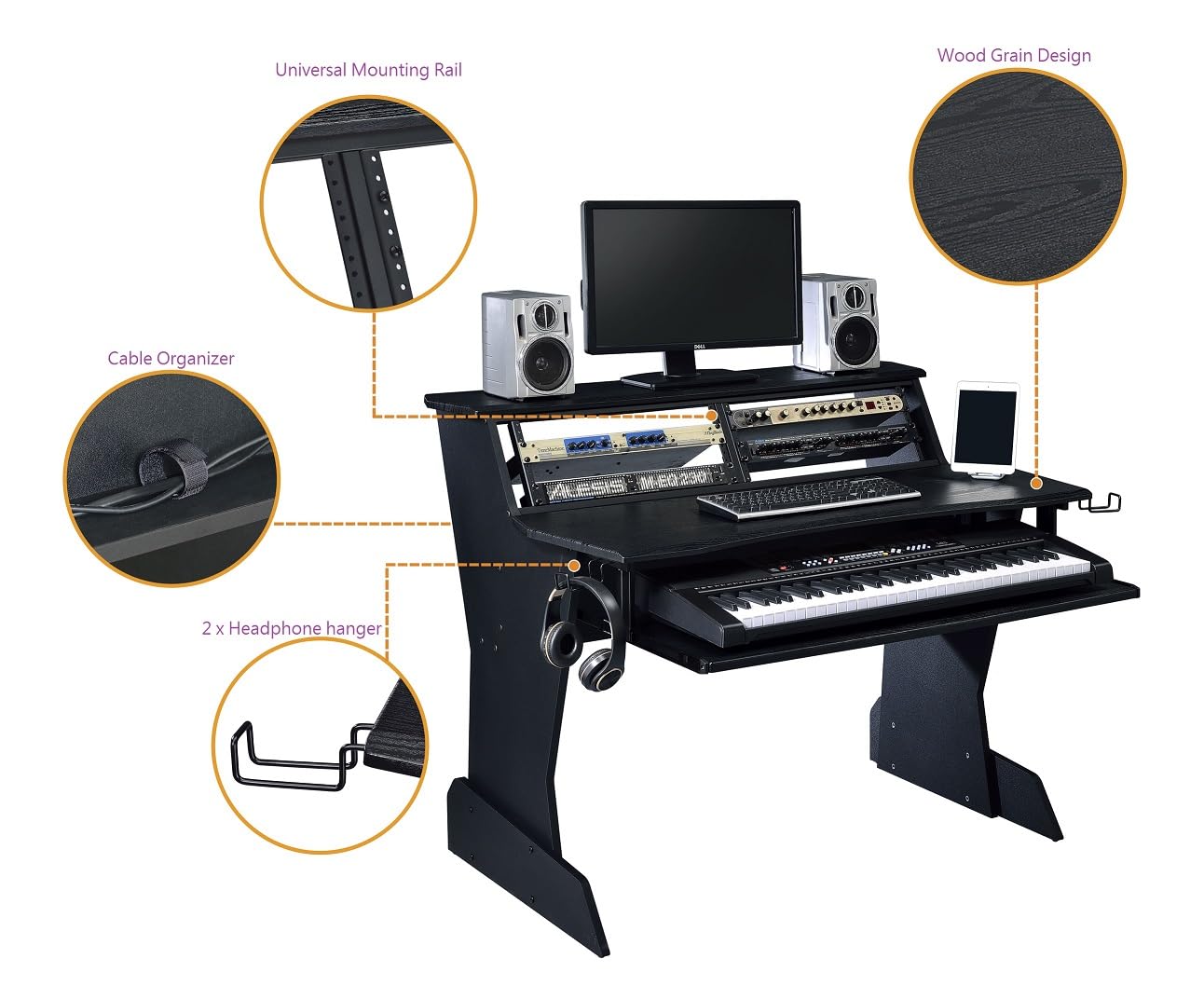Amazon.com: Musiea BE200 Series Music Studio Desk
