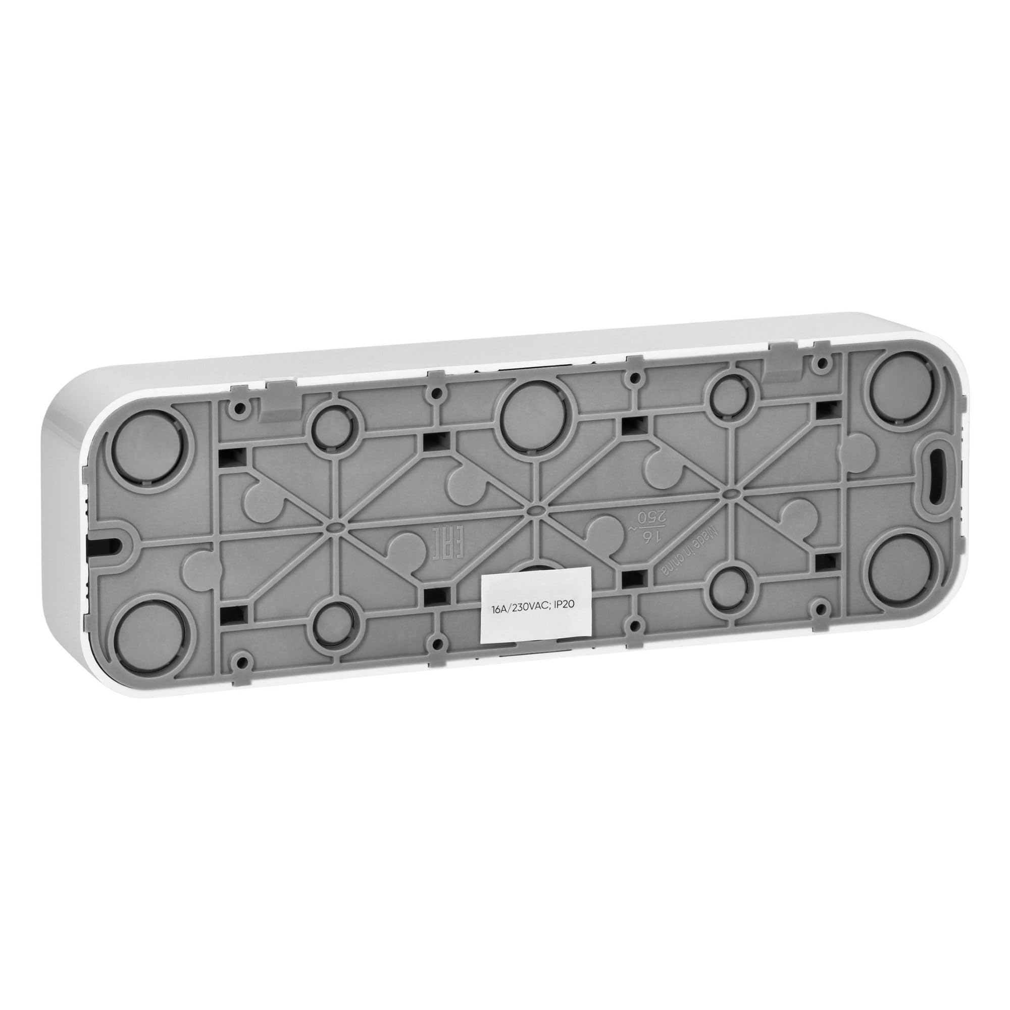 Enchufe Pared Schuko Toma de Corriente Pared IP20 Enchufe de Superficie Blanco 16A/230VAC Duradero y Seguro para Uso Doméstico y Comercial