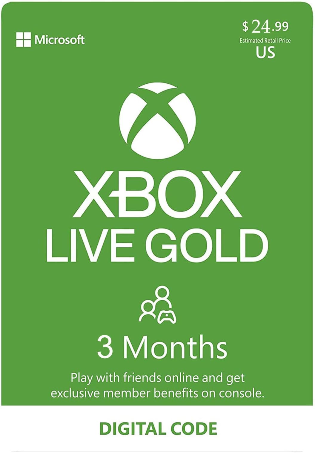 3 Months Xbox Live Gold Membership Card, Xbox Live Gold Digital Code