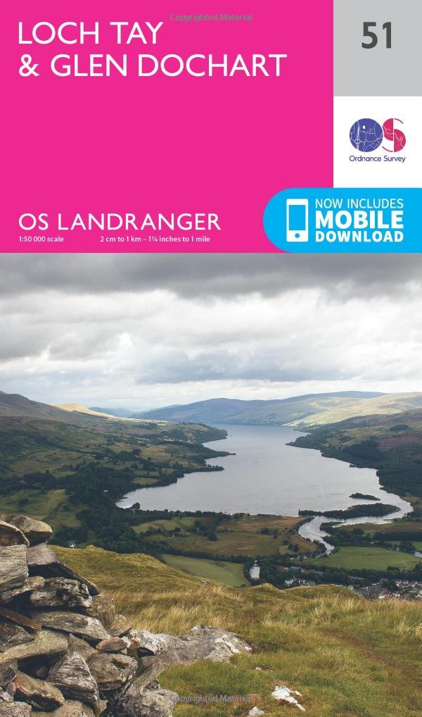 Loch Tay & Glen Dochart Map | Rannoch & Glen Lyon | Ordnance Survey | OS Landranger Map 51 | Scotland | Walks | Cycling | Days Out | Maps | Adventure: 051