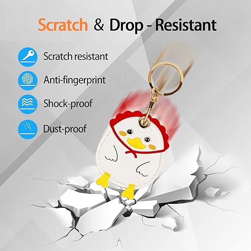 Miniatura 282 de Funda de cuero compatible con Apple AirTag, rastreador de llavero GPS Airtag con llavero, cubierta protectora antiarañazos para AirTag