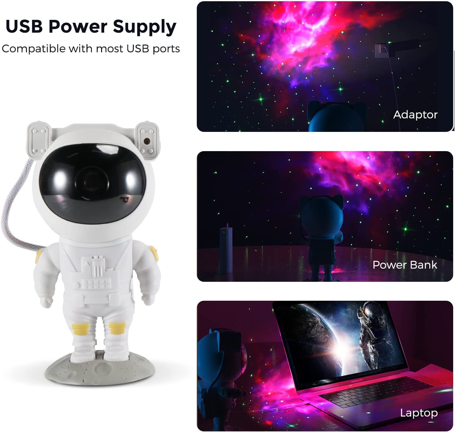 AONESY Proiettore Stelle Soffitto Astronauta, Astronauta Proiettore con Nebulosa, Timer e Telecomando, Proiettore per camera da letto e soffitto, Migliori regali per bambini e adulti.