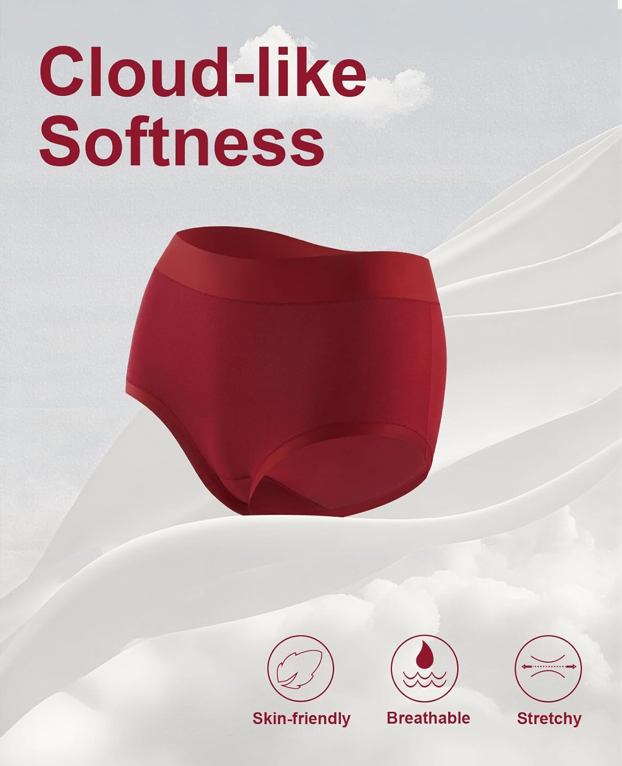 Cotton Underwear for Women High Waisted Full Coverage Stretch Briefs Soft Underpants Ladies Panties 5 Pack - Image 5