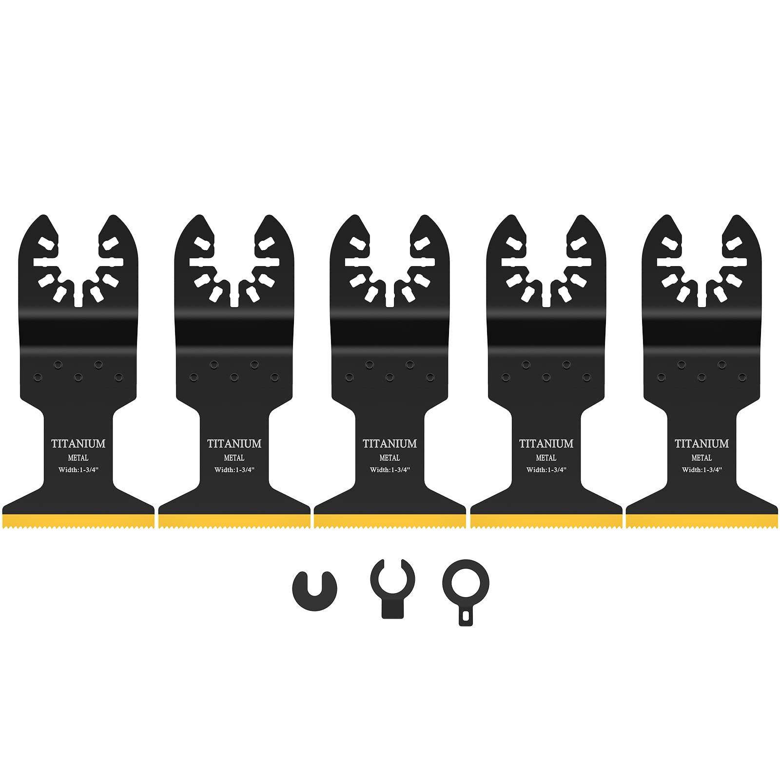 5PCS Titanium Oscillating Multitool Blade for Wood Metal, Titanium Oscillating Saw Blades for Nails Screws Cutting, Multi Tool Blades Kits Oscillating Tool Blades fit Dewalt Milwaukee Fein Multimaster