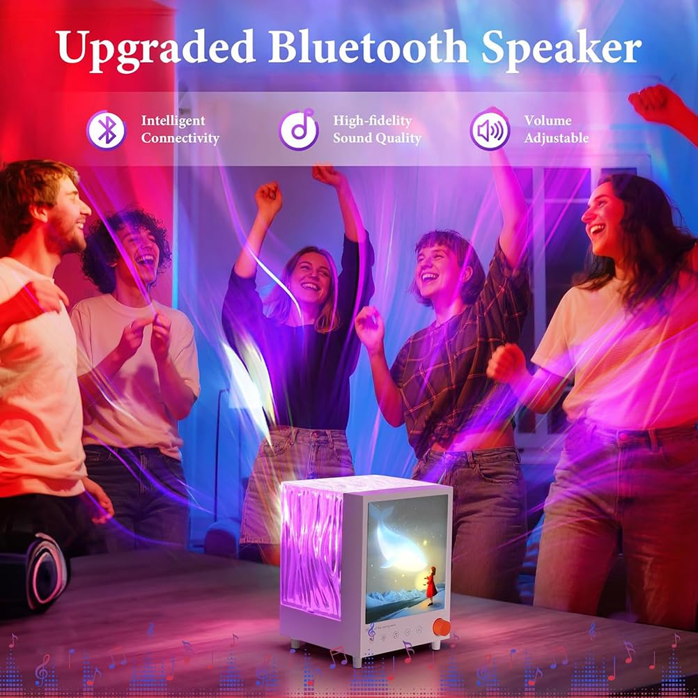 AoLa Proyector de cielo estrellado niños, proyector LED Aurora con 7 efectos de luz y 7 luces nocturnas de ruido blanco luz de fiesta Galaxy para niños con música Bluetooth lámpara de aurora boreal