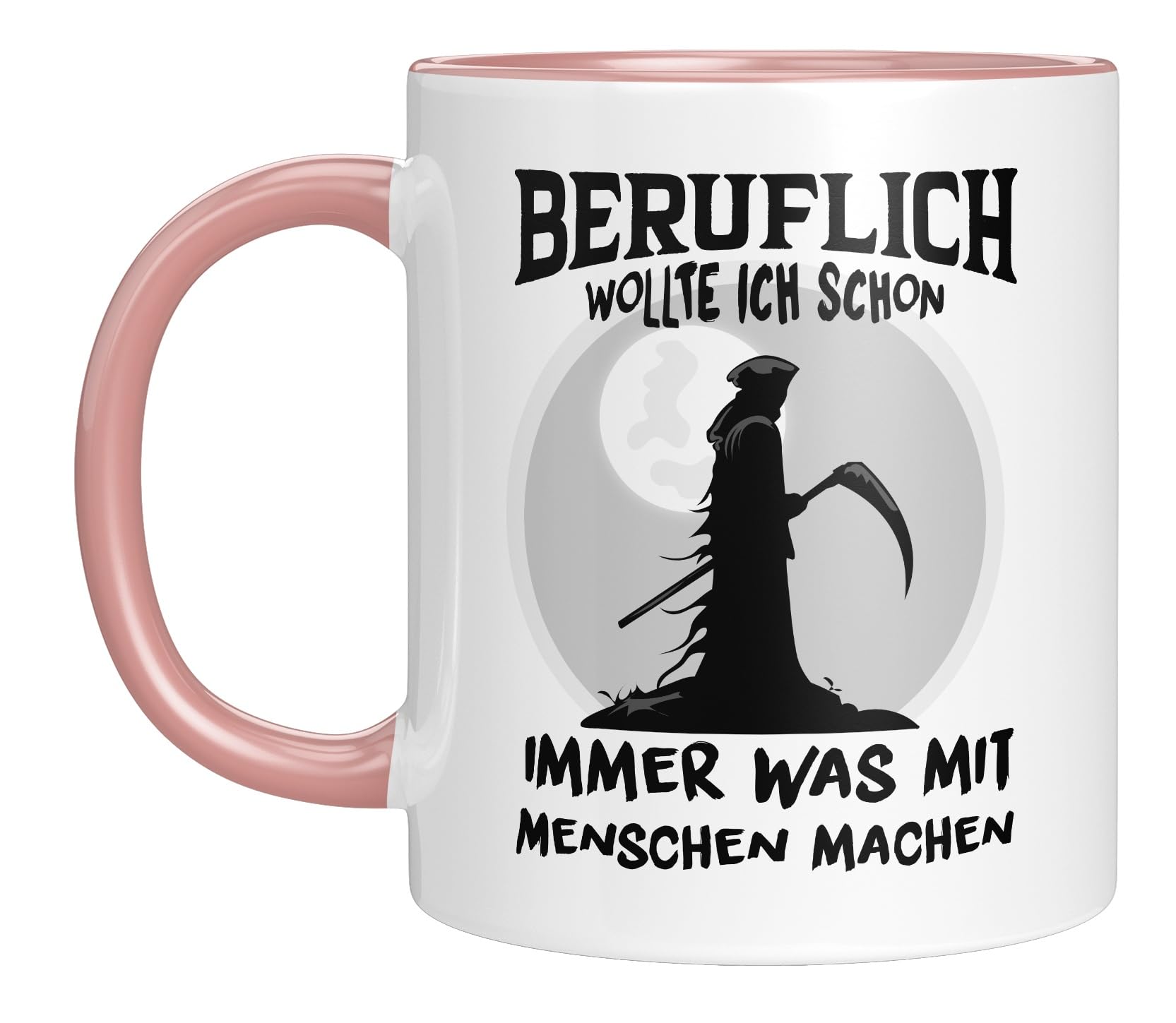 Lustige Büro Tasse Mit Spruch „Beruflich Wollte Ich…“ – 330 Ml, Keramik, Schwarz, Spülmaschinenfest
