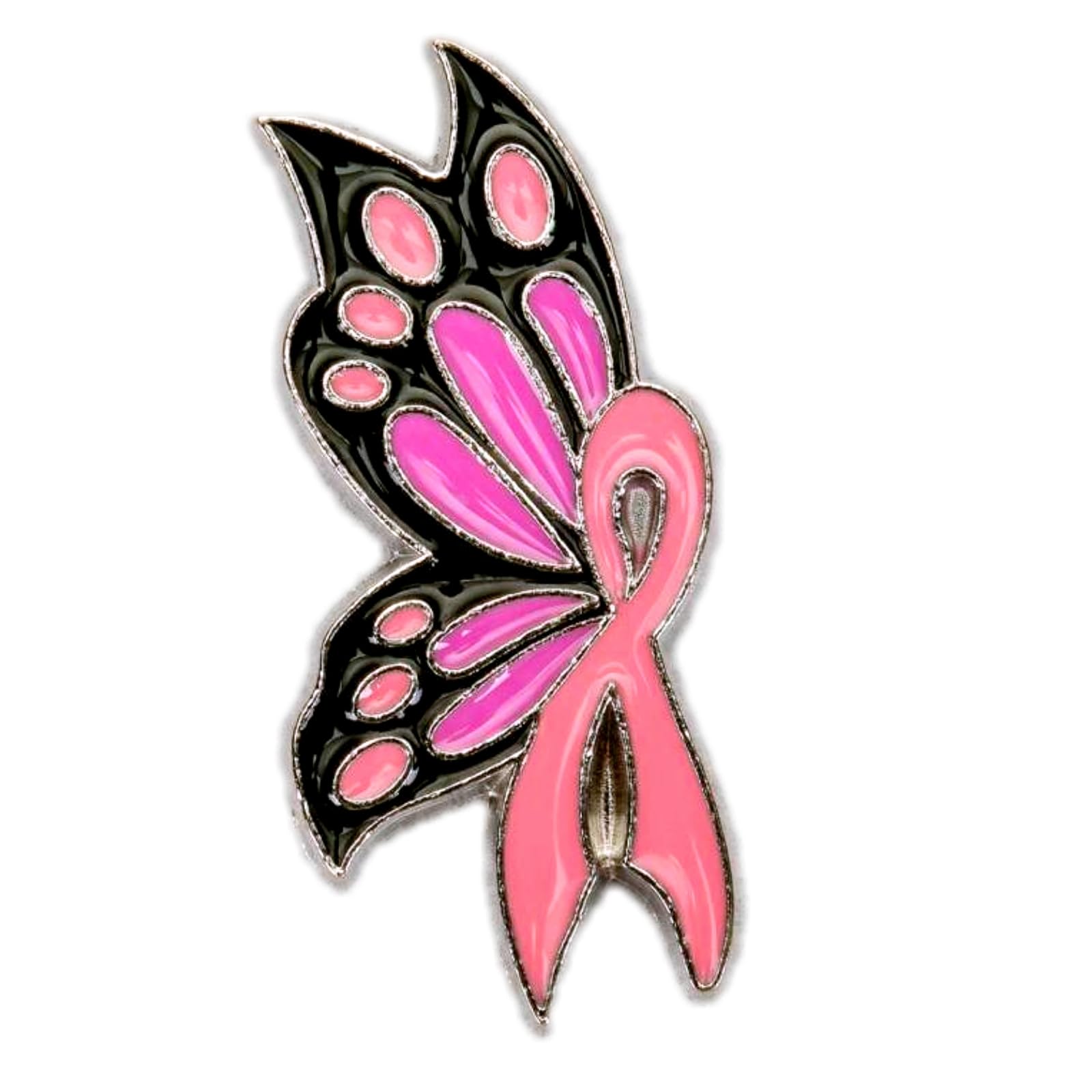 Enamel Pins for Backpacks, Colorful Cute Cartoon Lapel Pins, Cool Bedge Brooch Pins for Lanyard, Bags, Hat, Clothes, Jacket. Clothing Decoration Butterfly Breast Cancer