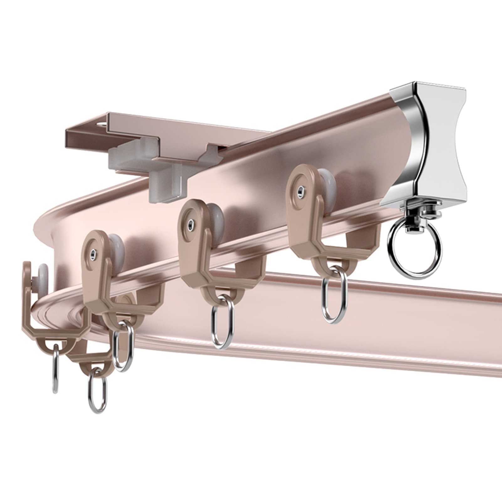 SFNIOKFG Heavy Duty Curtain Rods, Curved Curtain Track Wall/Ceiling Mounted, Room Divider Curtain Rod 3ft to 26ft Multi-size Optional, Hardware Included (Color : Ceiling Mount, Size : 240cm