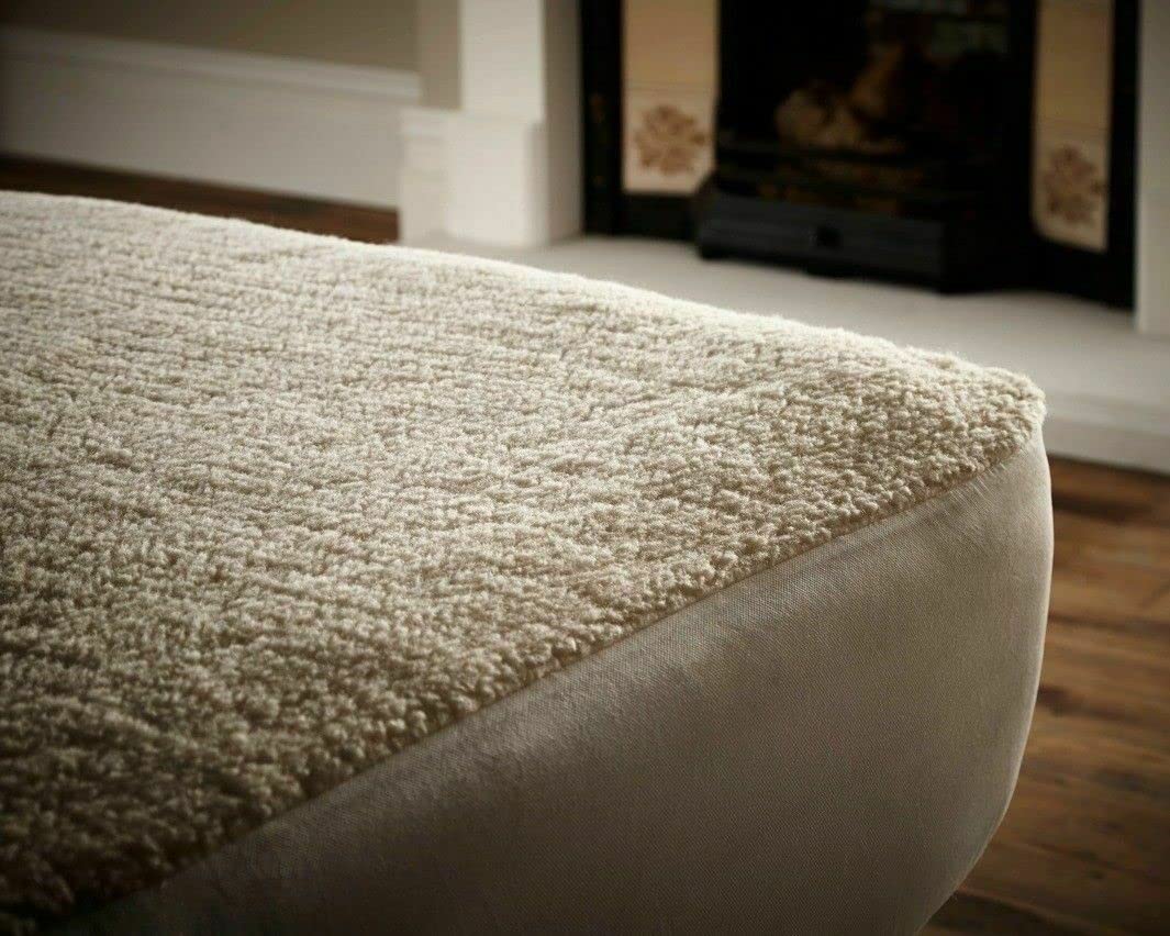Amberlinnen Ltd Cream Extra Deep 30Cm Depth Under Fleece Blanket Mattress Protector/Topper (Cot Bed)