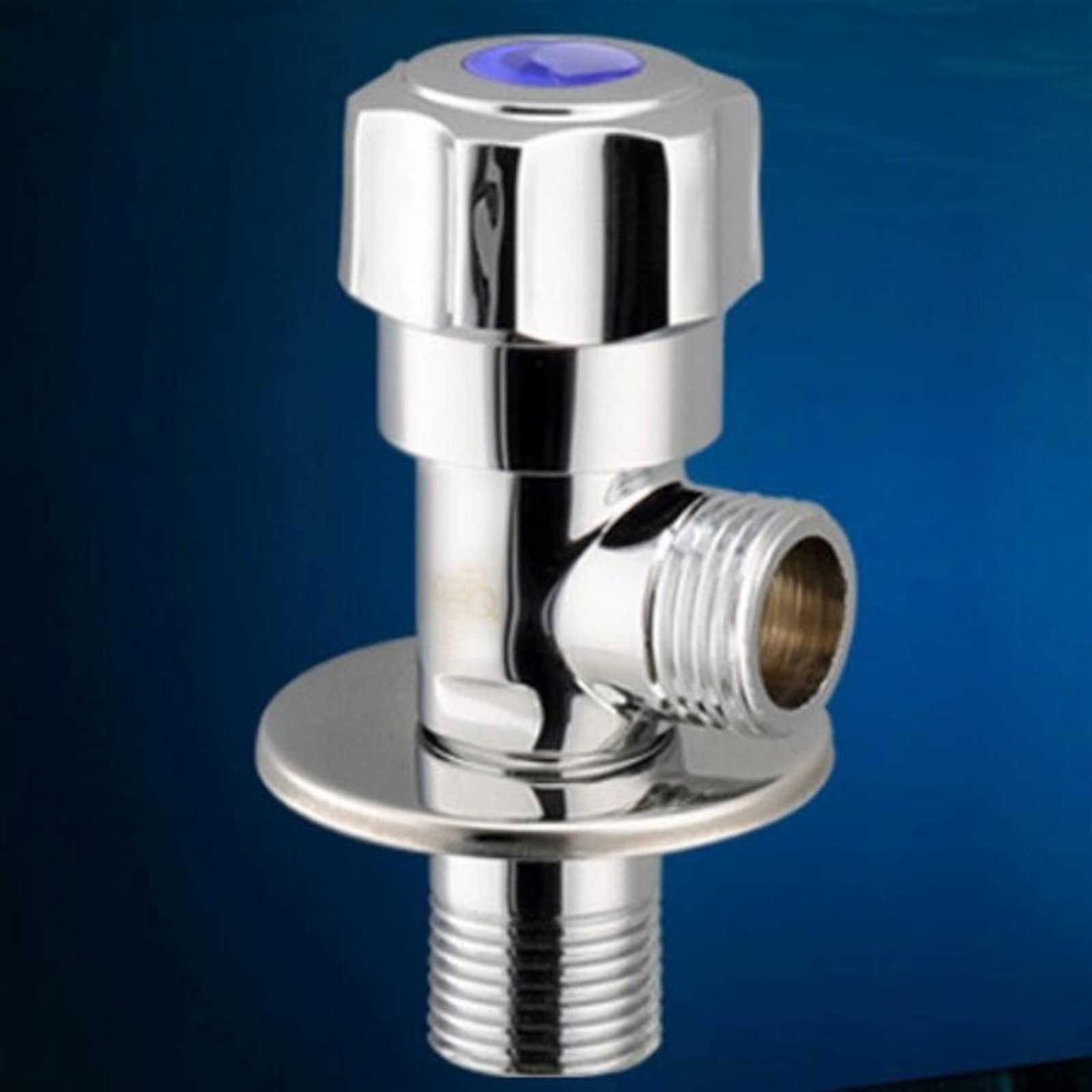 Valvola a triangolo in lega di zinco, tutto il nucleo della valvola in rame Ispessimento Valvola di arresto dell'acqua Scaldabagno Cucina Bagno Valvola ad angolo WC 1 pezzo (Size : Cold water valve)