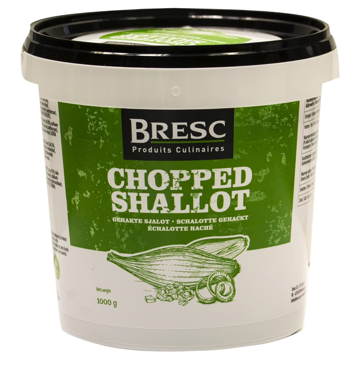 Bresc gehackte Schalotten - 2x 1kg - Schalotte grob gehackt für heiße Zubereitungen wie Suppen, Saucen und Ofengerichte, vegan und köstlich, mild-würzig