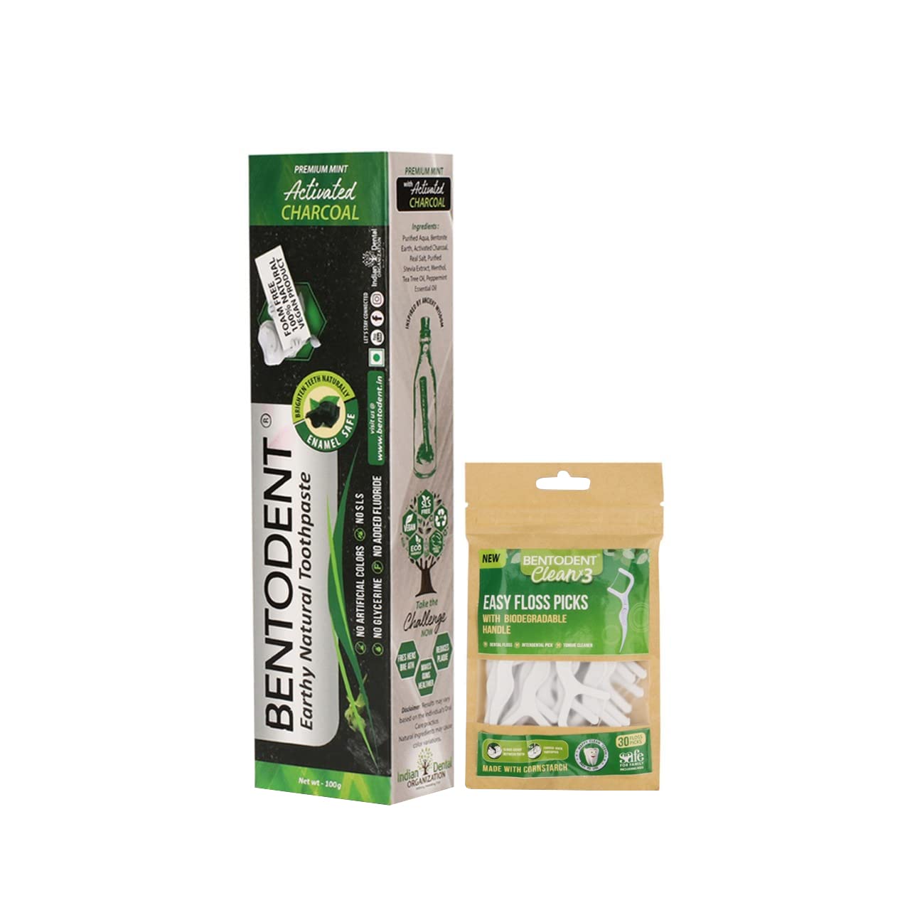 BENTODENT TOOTHPASTE-Teeth Whitening Products|Activated Charcoal Teeth Whitening Toothpaste with A Biodegradable Clean x 3 Dental Floss (30Qty)|Enamel Safe Teeth Whitening Products for Adults & Kids (B09JHXYB1Y) Amazon Price History, Amazon Price Tracker